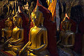 Inle Lake Myanmar. Pindaya, the famous Shwe Oo Min pagoda, a natural cave filled with thousands of gilded Buddha statues. 